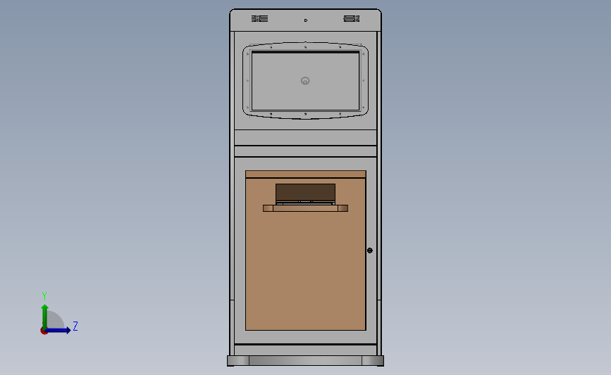 银行金融服务机3D数模图纸 Solidworks设计 左侧视图