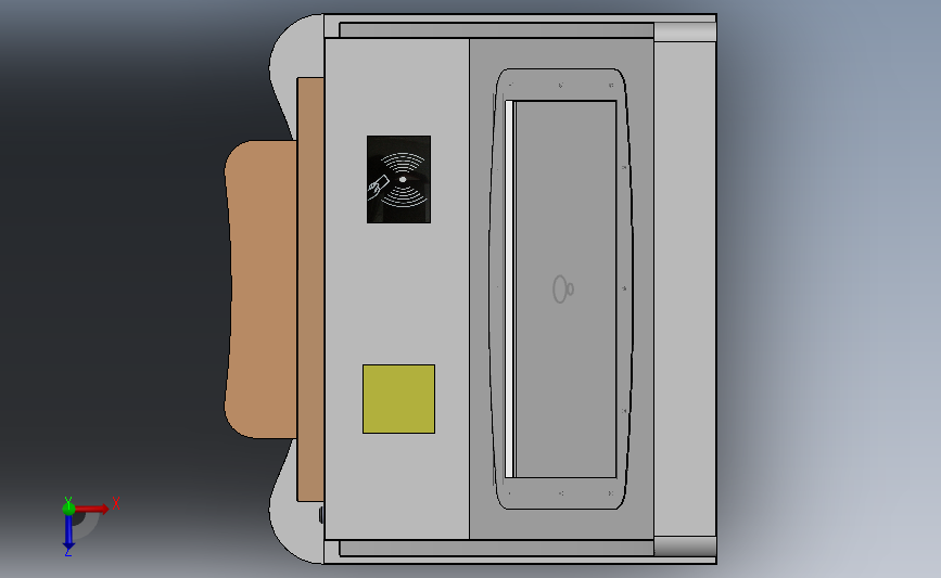 银行金融服务机3D数模图纸 Solidworks设计 俯视图