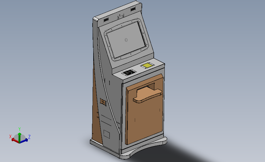 银行金融服务机3D数模图纸 Solidworks设计