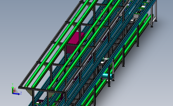 倍速链组装线3D数模图纸sw16 Solidworks设计