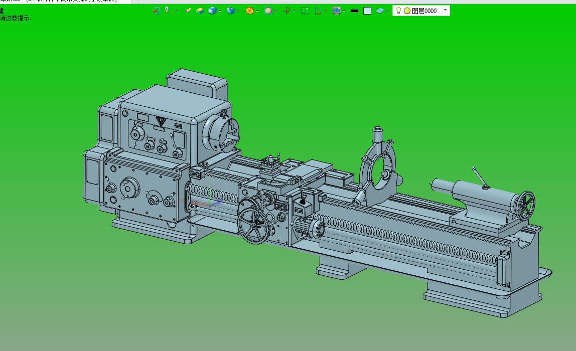 2m长杆件中间带支撑的手动车床