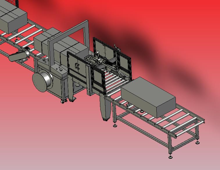 GK纸箱开箱胶带密封堆垛包装生产线