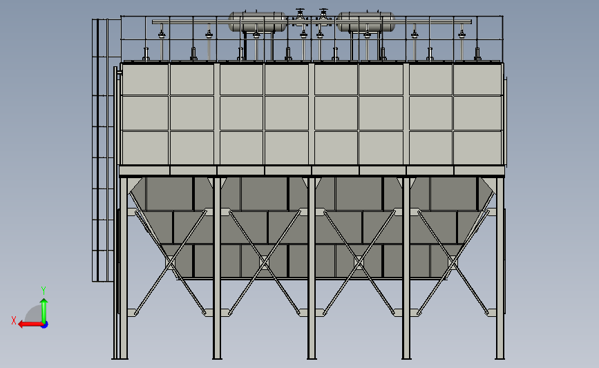 PPCS96-2×8气箱式脉冲袋式除尘器 背面视图