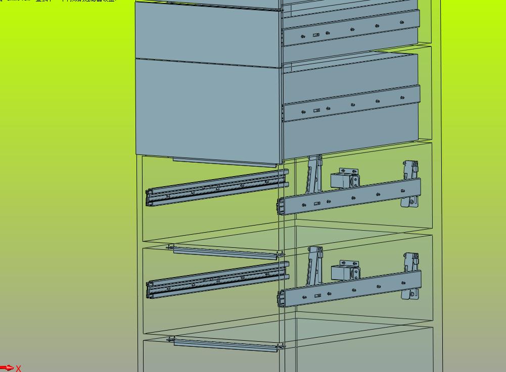 抽屉导轨和锁具立式柜体