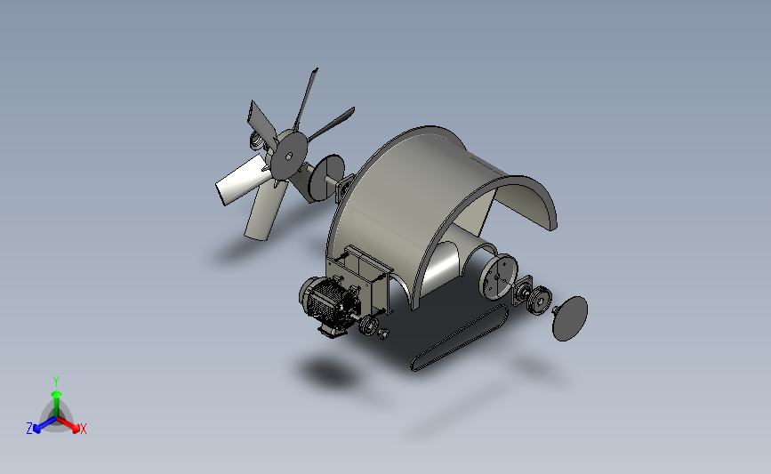 管轴流风机详细剖切爆炸图