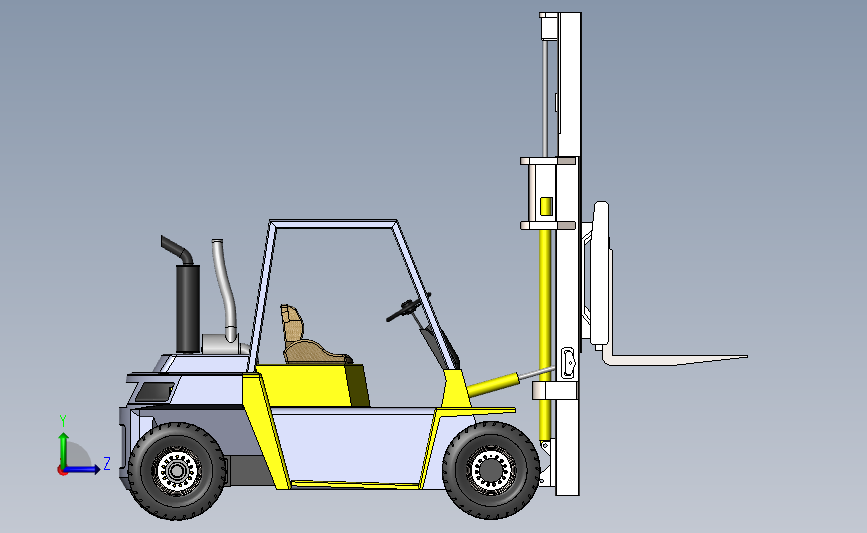 叉车模型_SOLIDWORKS 2018_模型图纸下载 – 懒石网