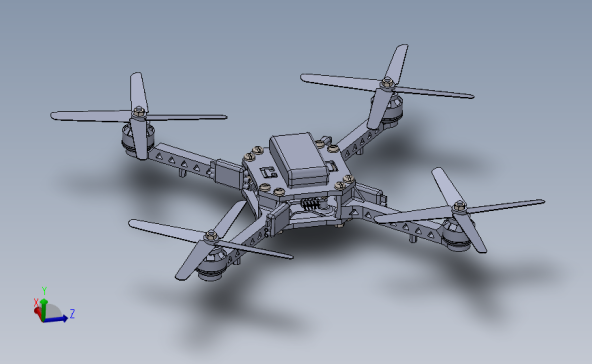 drone-641四轴无人机3D数模图纸 Solidworks设计
