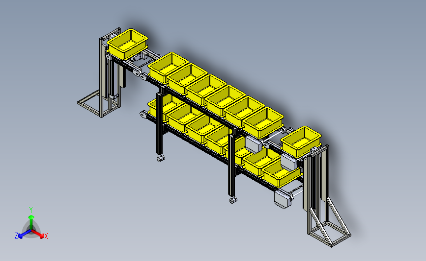 两侧升降机循环托盘皮带输送线