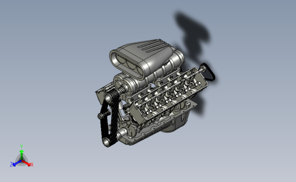 汽车跑车发动机v12型