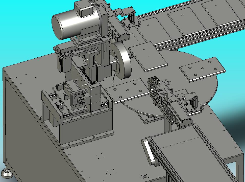 三轴全自动上下料加工件打磨设备