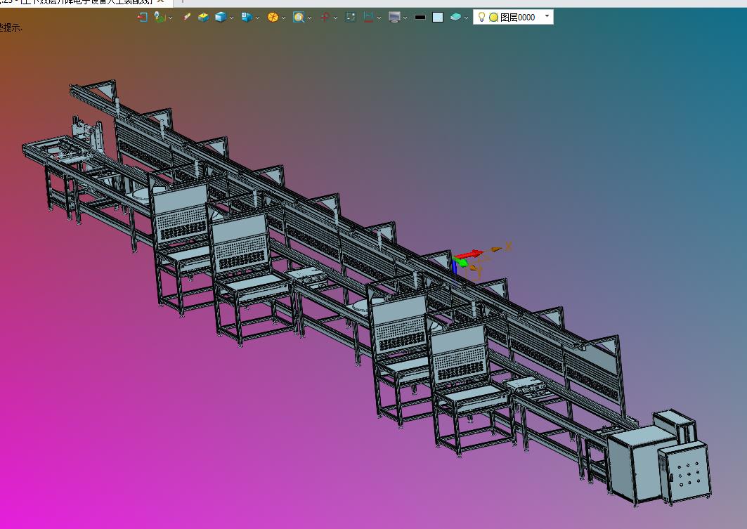 上下双层升降电子设备人工装配线