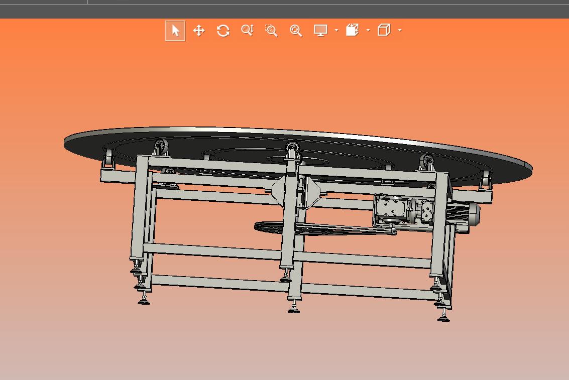 下部带滚轮的大直径电动旋转台
