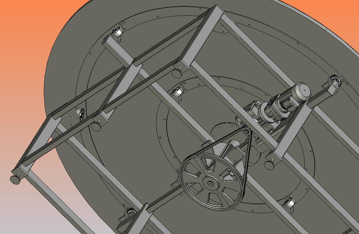 下部带滚轮的大直径电动旋转台