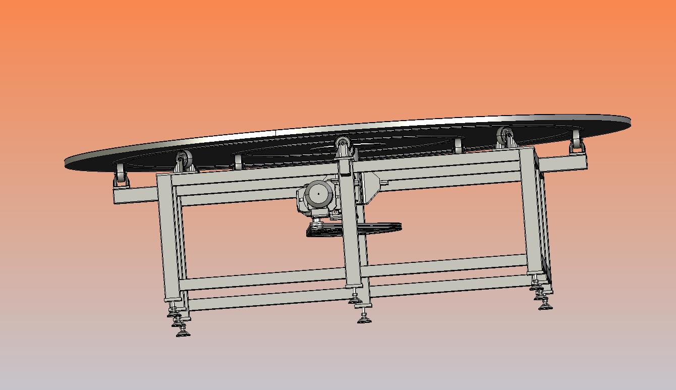 下部带滚轮的大直径电动旋转台