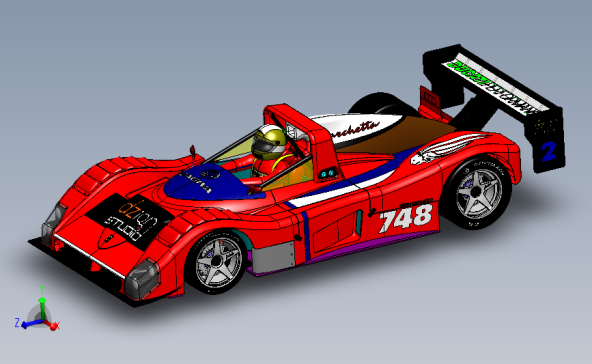 经典法拉利赛车3D模型图纸 Solidworks设计