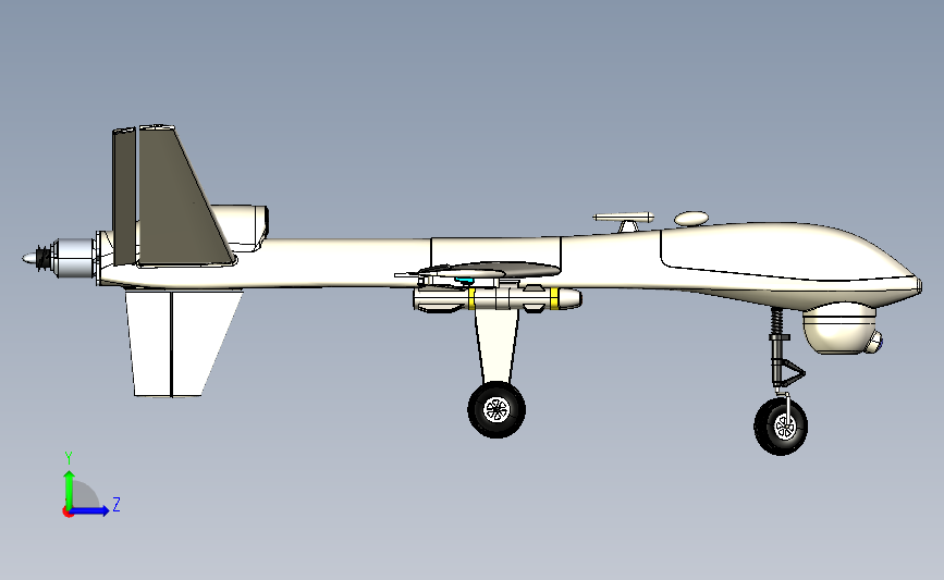 MQ-9无人机 左侧视图