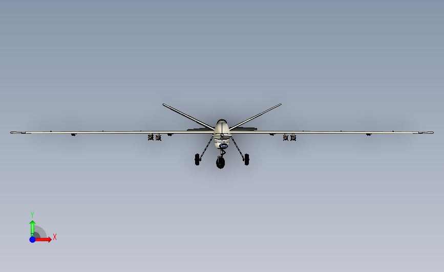 MQ-9无人机 正面视图