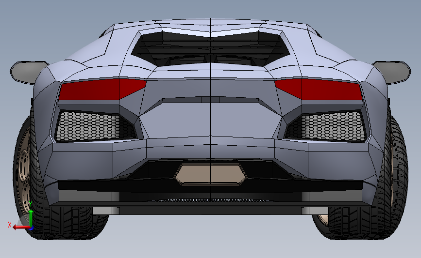 跑车 兰博基尼 Aventador LP700-4 背面视图