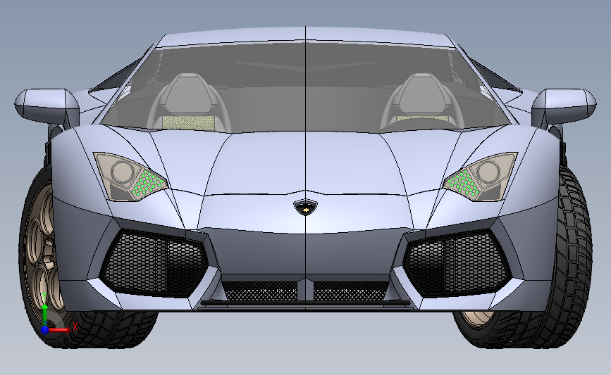 跑车 兰博基尼 Aventador LP700-4 正面视图