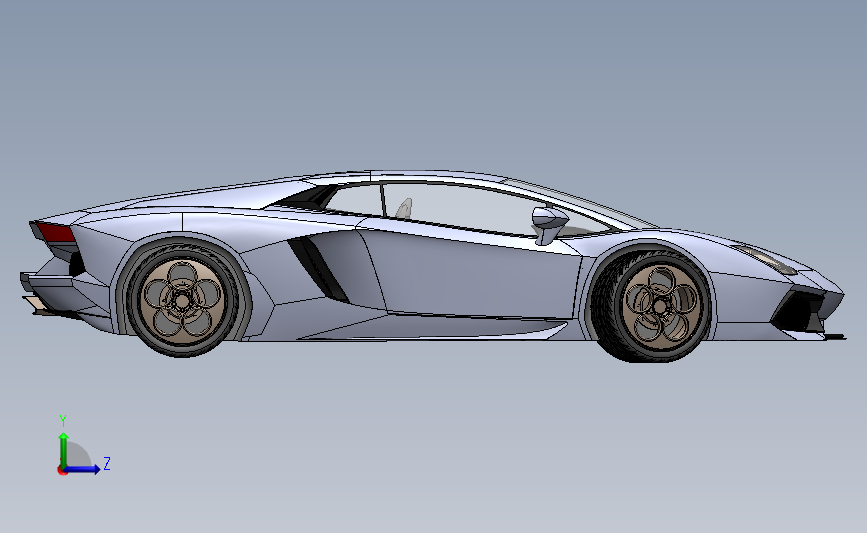 跑车 兰博基尼 Aventador LP700-4 左侧视图