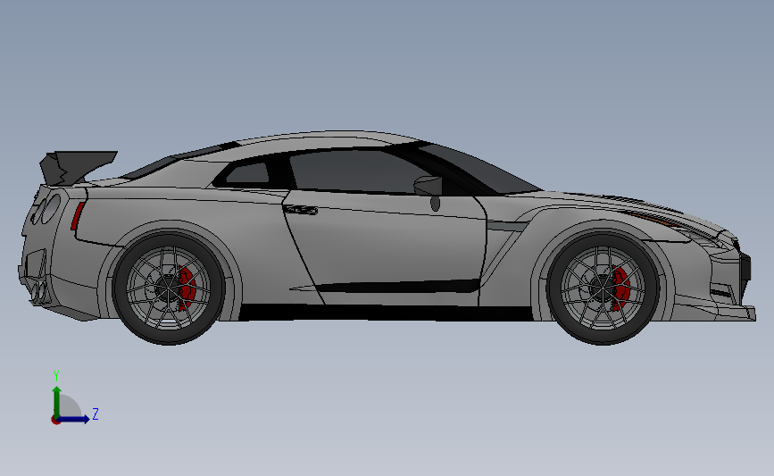 日产 GT-R 跑车_SOLIDWORKS 2018_模型图纸下载 – 懒石网