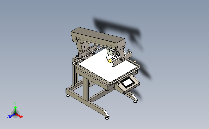 Silk Screen Printing Machine丝网印刷机3D数模图纸 STEP格式