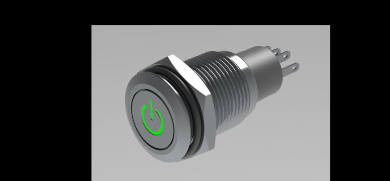 金属LED照明锁定16mm电源按钮开关开关12V