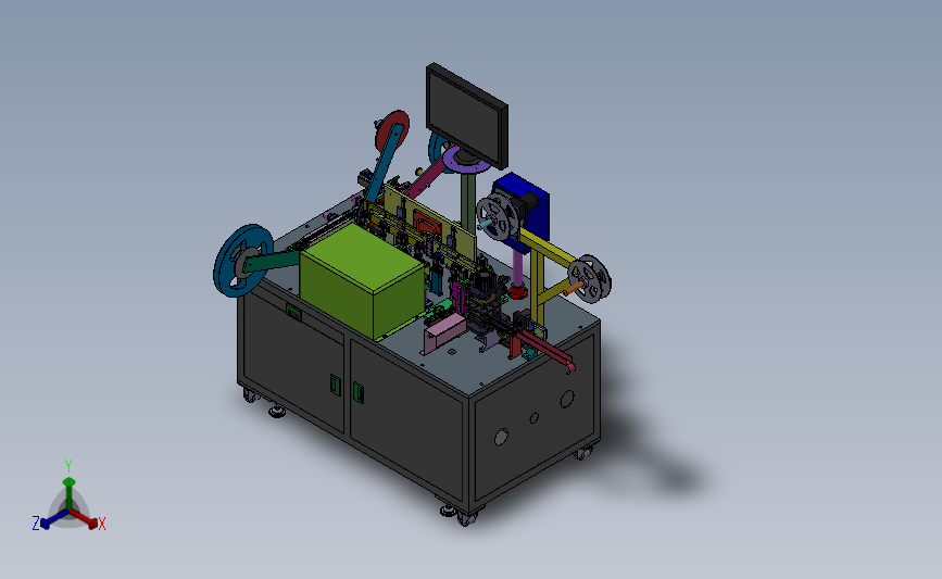 手机端子冲切、CCD视觉检测包装一体自动化设备3D模型 SolidWorks