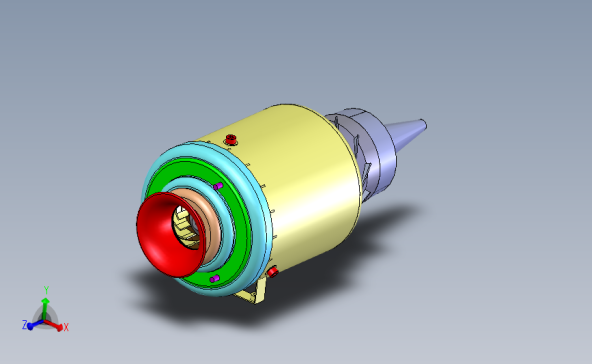 FD3-64涡轮喷气发动机CAD图纸和3D模型