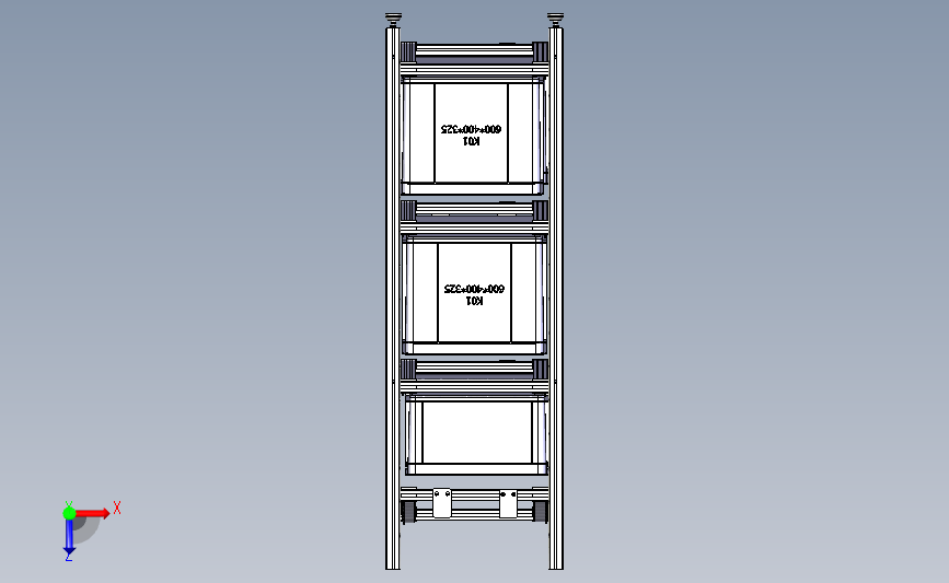 料盒流利料架 俯视图