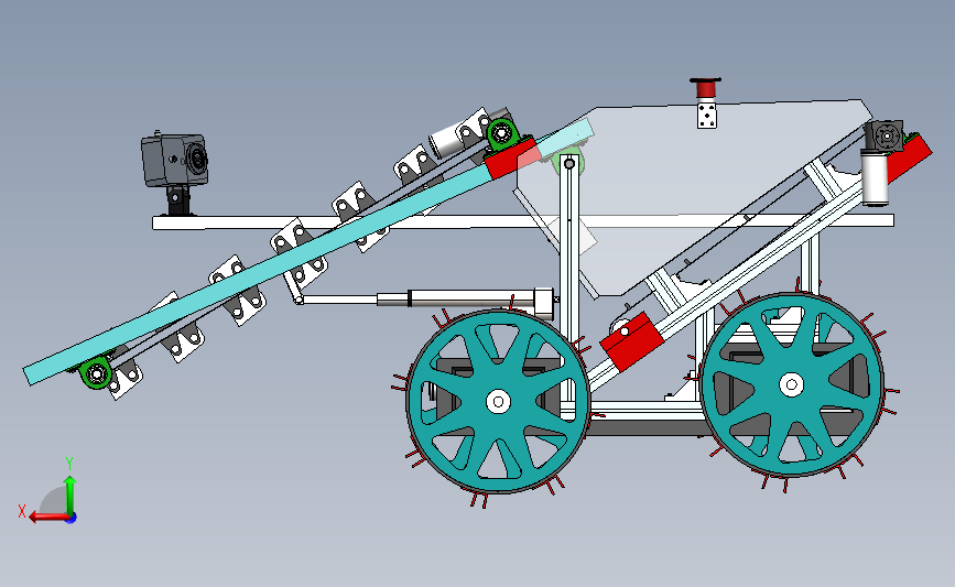 采矿机器人3D数模图纸 Solidworks设计 背面视图