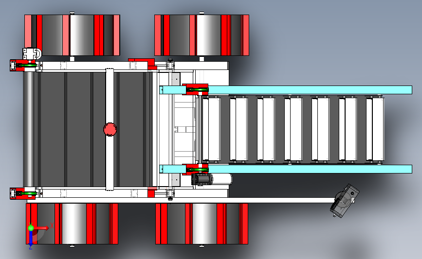 采矿机器人3D数模图纸 Solidworks设计 俯视图