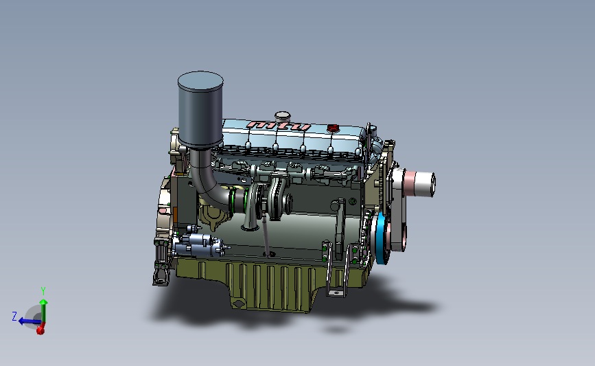 MTU发动机_SOLIDWORKS 2013_模型图纸下载 – 懒石网