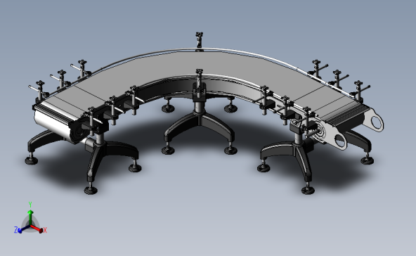 90度转弯网带输送机3D模型图纸 Solidworks设计 (4)