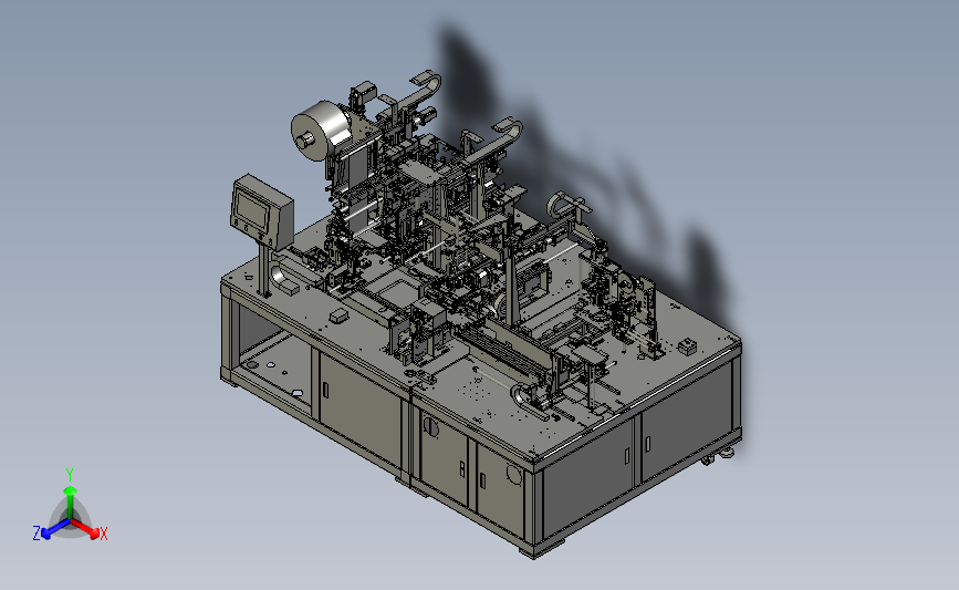 软包装锂电池聚合物自动堆叠包装机 主视图
