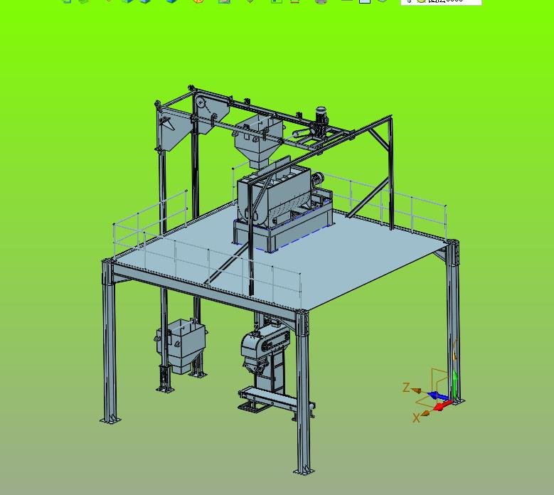 砂浆泥斗式提升混合称重装包线