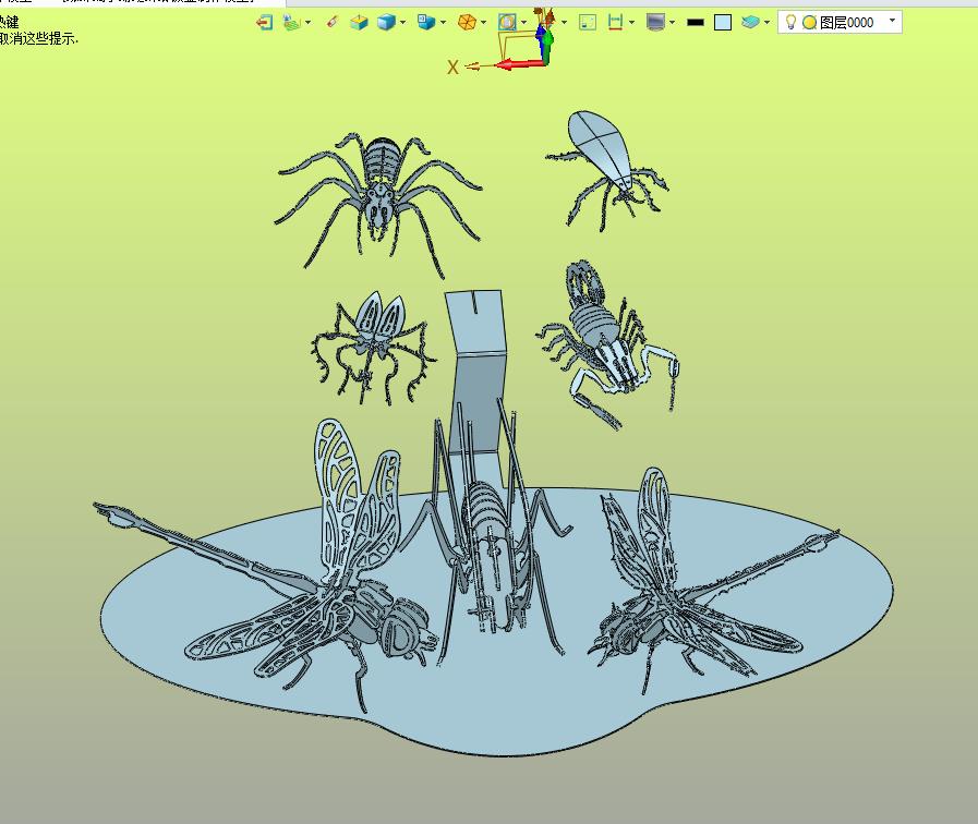 蜘蛛蝎子蜻蜓蟑螂钣金制作模型