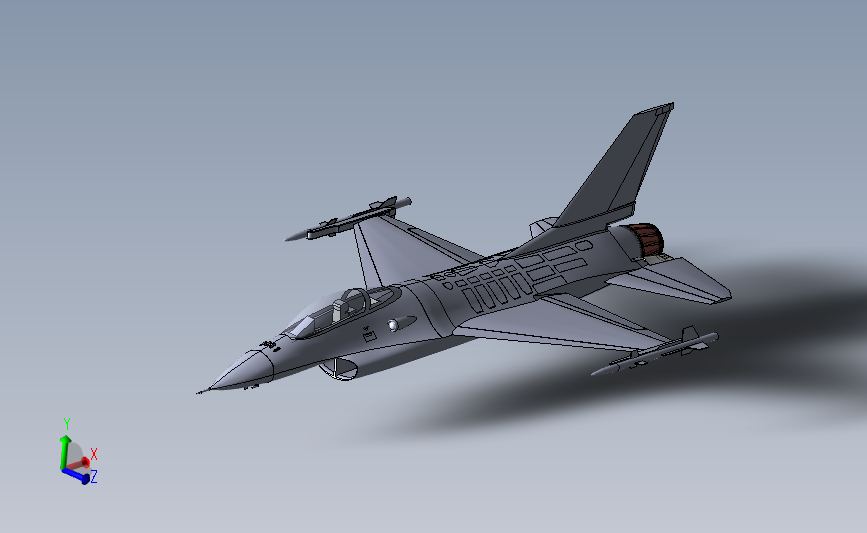 F16战斗机_IGES_模型图纸下载 – 懒石网