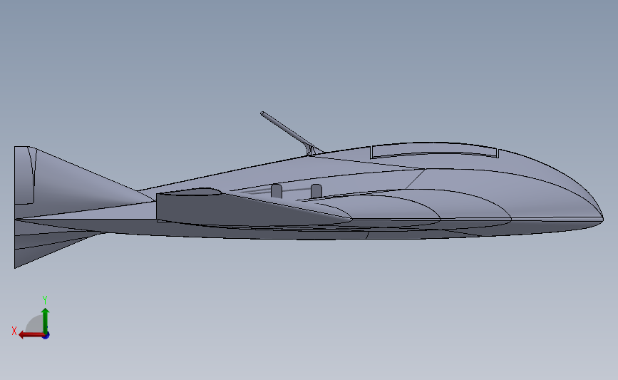GZ-500 UAV无人机简易模型 背面视图