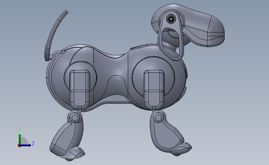 索尼机器狗3D模型图纸 Solidworks设计 附STEP格式 左侧视图