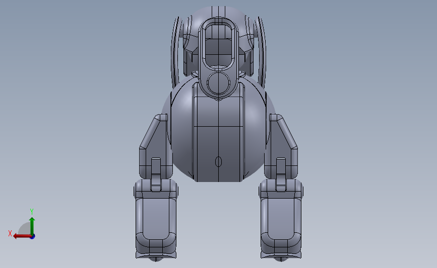 索尼机器狗3D模型图纸 Solidworks设计 附STEP格式 背面视图