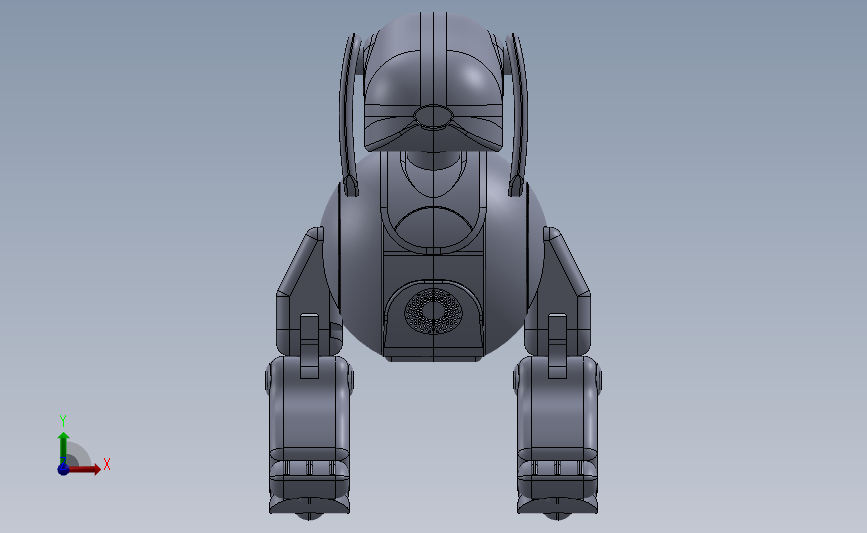 索尼机器狗3D模型图纸 Solidworks设计 附STEP格式 正面视图