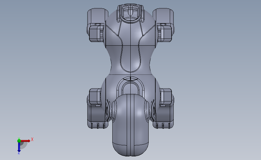 索尼机器狗3D模型图纸 Solidworks设计 附STEP格式 俯视图