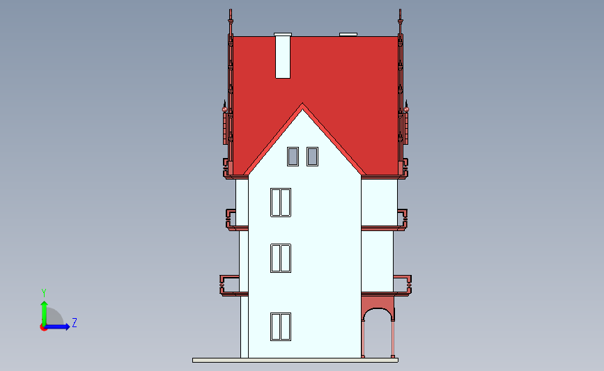 住宅模型设计 左侧视图
