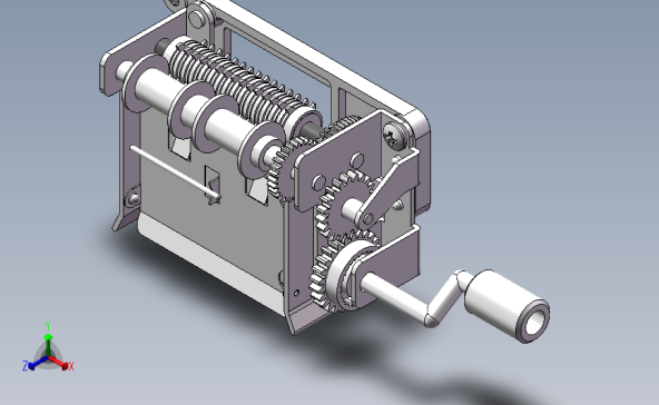 手摇式塑料齿轮传动音乐盒核心部件模型