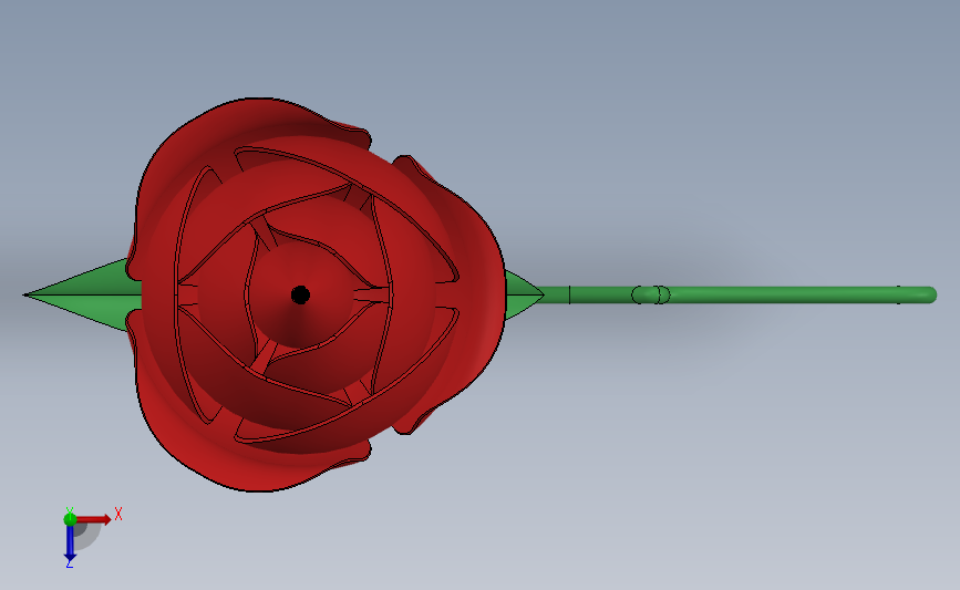 玫瑰花_SOLIDWORKS 2019_模型图纸下载 – 懒石网