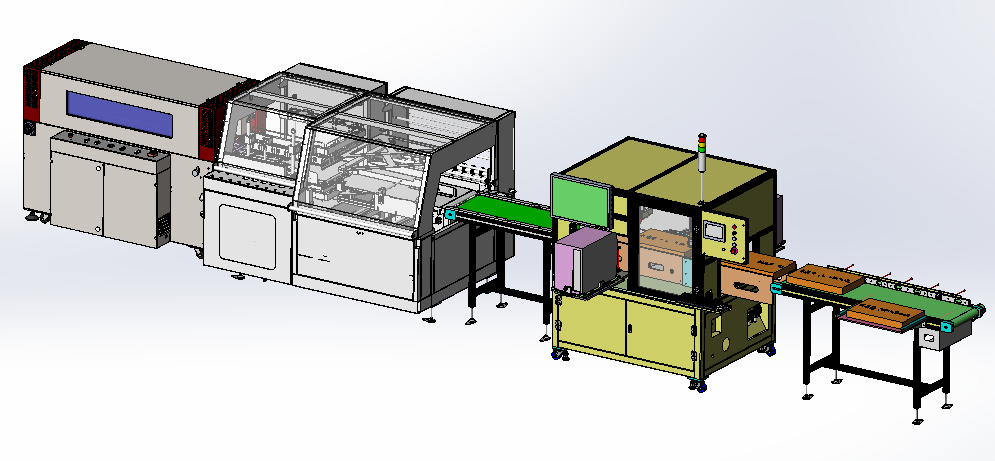 全自动贴标、封切、热缩线