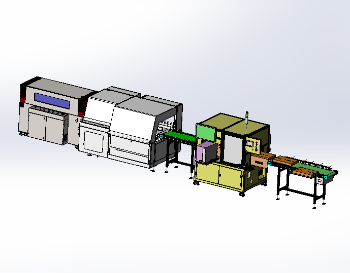 全自动贴标、封切、热缩线