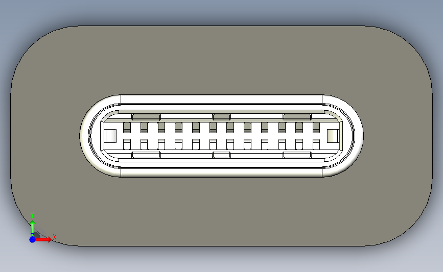 USB4.0接口线缆接头详细 正面视图