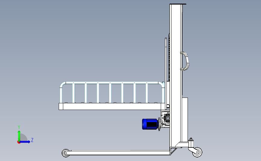 电动滚筒物流转运车 左侧视图